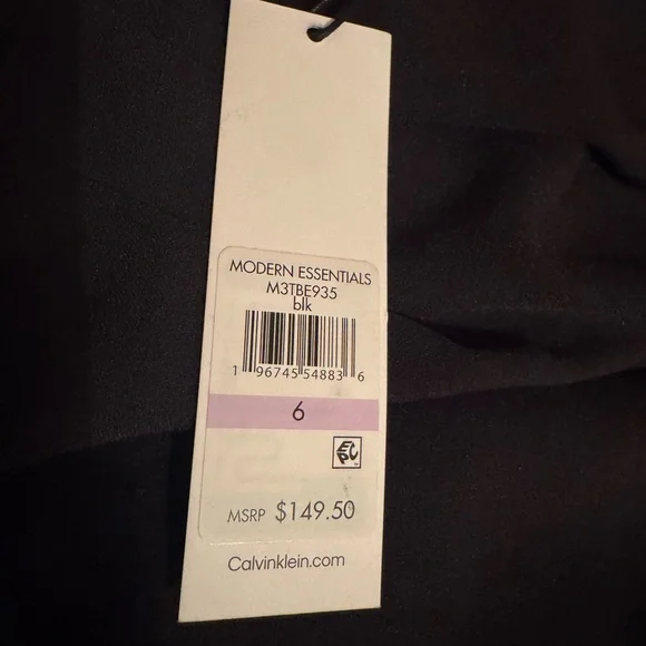 NEW Calvin Klein Women's Solid Midi Dress - Black, Size 6 - Picture 4 of 4